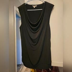Banana Republic Black Sleeveless Drape Blouse